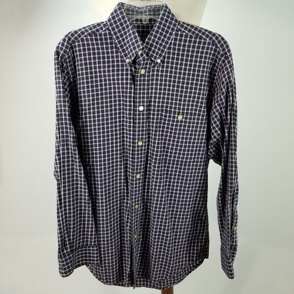 Orvis Men's Black Gray Pink Button Down Plaid Shirt Size Medium - Picture 1 of 4